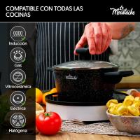 -Katería de Cocina de Aluminio con Antiadherente【 8 Piezas 】sin PFOA y PFOS | 3 Ollas (Ø16/20/24 cm), 3 Tapas Y 2 Sartenes (Ø20/24 cm) para Todas Las Cocinas, incluido Inducción (Onix) - details 2