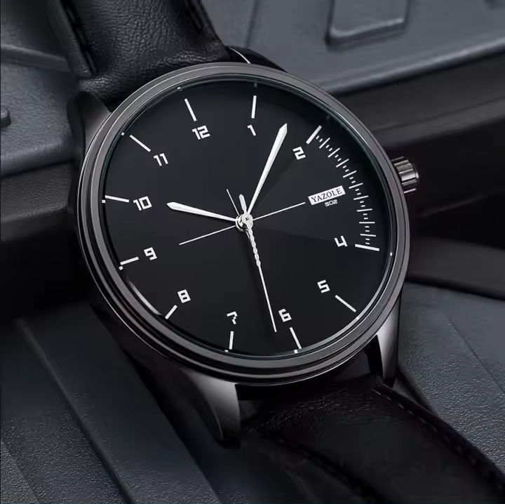 Reloj De Pulsera Deportivo Casual Para Hombres YAZOLE Marca De Lujo Cuero Quart Movimiento Reloj Montre Homme Resistente Al Agua - 1