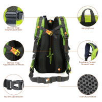 Mochila De Viaje Resistente Al Agua 40L Para Hombres Y Mujeres Bolsa De Ropa Para Senderismo Escalada Trekkking Con Portátil Y Bolsillo Para Botella De Aguadetails 24