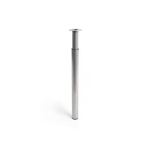 BUREI Pata Extensible Cilíndrica de Acero en Color Aluminio Modelo 406e. Altura 71/110m - Herrajes para Muebles - 1