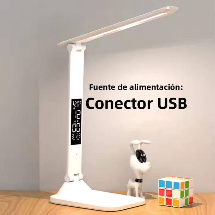 Lámpara De Escritorio LED Plegable Con Alarma Y Termómetro Luz De Lectura Táctil Protección Ocular USB Rechargeable Battery - 1