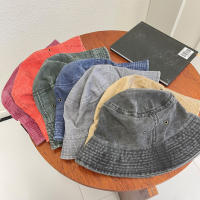 Gorro De Pescador De Leno Estilo Coreano Color Sólido Retro Lavado Sombrero De Vaquero Para Hombres Y Mujeres Con Pico Ancho Protección Solar Casual - details 1