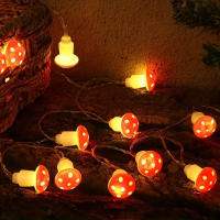 Luz De Hongo LED Rojo Para Decoración De Navidad Y Hogar Operada Con Batería Cadena De Luces De Hadas Para Cocina Y Habitaciones - details 5