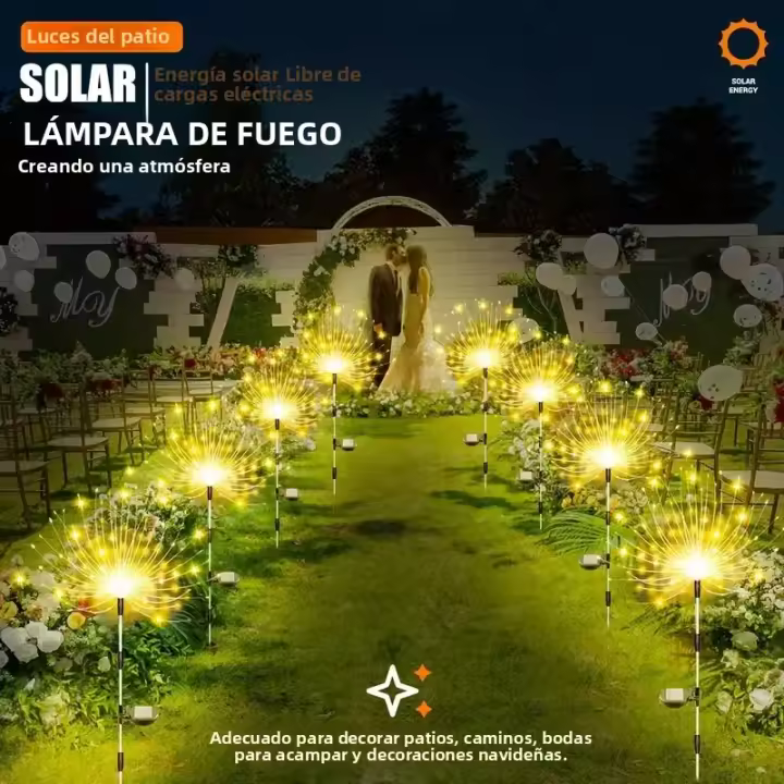 Lámpara De Jardín Solar Poder Firework Estrella Saludable Stake Iluminación Exterior Decoración De Navidad Para El Jardín - 1