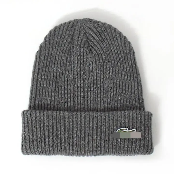 Gorro de punto bordado con etiqueta de animal para otoño e invierno, gorro de lana cálido para hombre, gorro para el frío para mujer, calle con personalidad ins - 1
