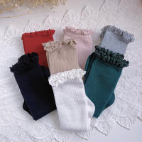 Calcetines Altos Para Bebés Niñas Otoño Invierno Con Encaje Y Volante Algodón Princesa Navidad Para 0-5 Años Talla True Fit - details 15
