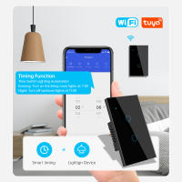 Interruptor Táctil Inteligente WiFi Tuya 1Pared 2Maneras Panel De Vidrio Para Alexa Google Home Smart Life Interruptores De Pared Para Escaleras - details 7