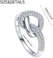 Anillo de Pujar para Mujeres en Plata Esterlina 925 with Corazón Enredado y Estrella de Zirconia Cúbica Joyería de Boda Regalos - details 4