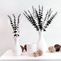 Lote De 5/10 Ramos De Eucalipto Artificial Hojas Doradas Plantas Artificiales Para Decoración De Casamiento Y Hogar Disposición De Otoño Bouquet - details 1