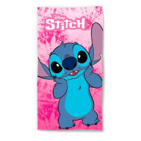 Toalla de playa o piscina de Stitch con fondo rosa - Ideal para días soleados en la playa o la piscina - details 0