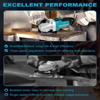 Amoladora angular eléctrica sin escobillas de 125MM, 3 velocidades, velocidad Variable para batería Makita de 18v, máquina de corte, herramientas eléctricas de carpintería - details 5