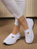 Zapatillas De Mujer En Color Sólido Transpirables Zapatillas Casuales De Verano De Bajo Térmico Tejidas Zapatos Casuales Para Mamá - details 9