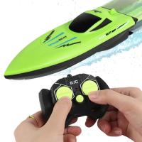 Barco Remoto Para Niños Impermeable Juguete RC Barco Rápido Ligero Racing En Agua Juguetes De Piscina Control Remoto - details 0