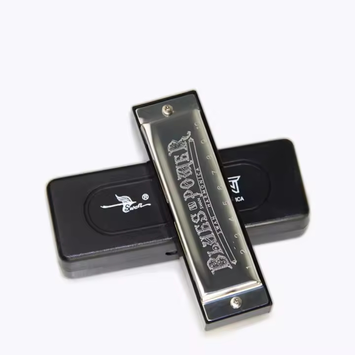 Harmonica 10 Agujeros Senior Bruce Para Blues Con Estuche Acero Inoxidable Y Latón Para Música Instrumento De Musicalización - 1