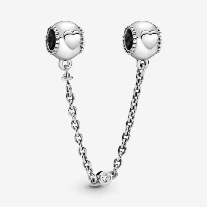 Cadena de Seguridad de corazón para la Pulsera de Pandora en Plata de Primera Ley - 1