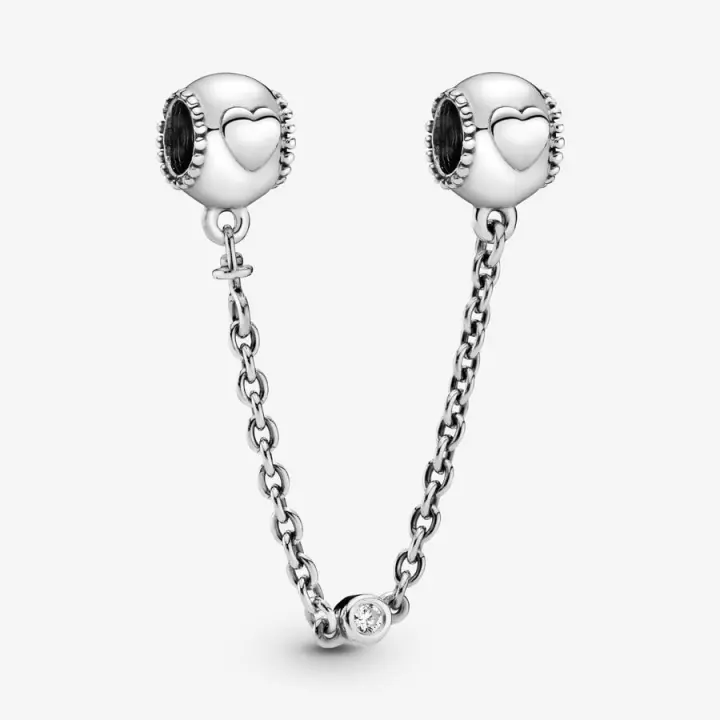 Cadena de Seguridad de corazón para la Pulsera de Pandora en Plata de Primera Ley - 1