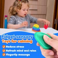 Pack De 6 Piedras De Silicona Para Sensación Fidget Juguete Antiestrés Para Adultos Y Niños Con Autismo Juego De Calmar La Emoción - details 3