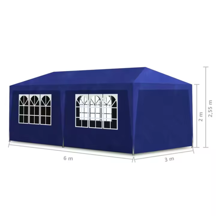 vidaXL Carpa para fiestas azul 3x6 m - 1
