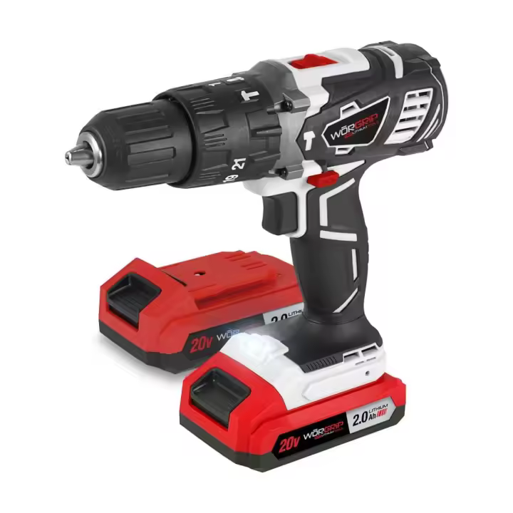 Taladro Percutor WORGRIP 20V – 2 Baterías 2.0Ah + Cargador rápido 230V - 1