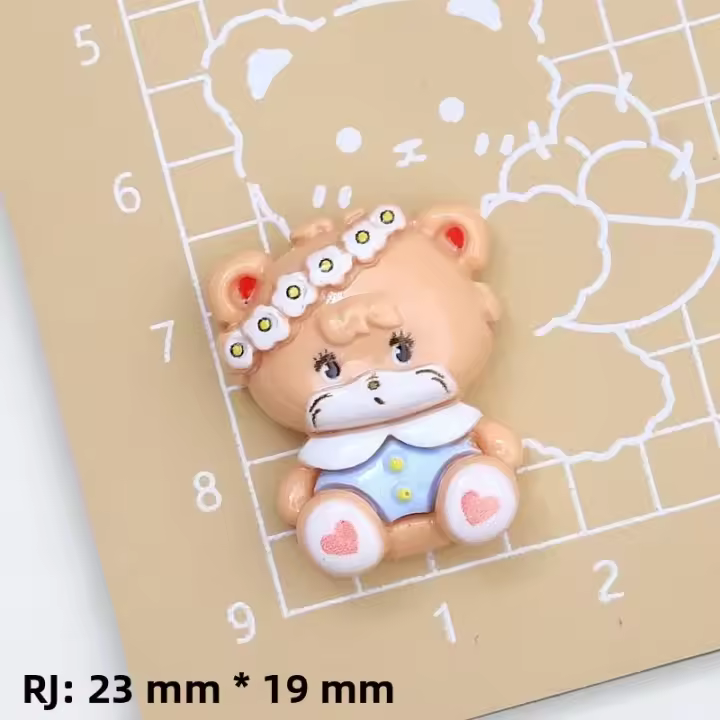 10Pcs Cabochones De Resina Planos Con Serie De Oso Gato Perro Dibujos Animados Para Manualidades Joyería Scrapbooking Decoración - 1