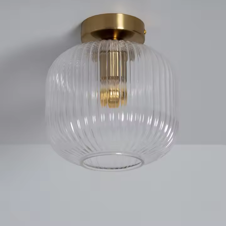 Ledkia Plafón de Metal y Cristal Ánfora - Iluminación Elegante para Interiores - 1