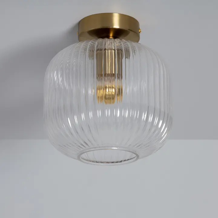 Ledkia Plafón de Metal y Cristal Ánfora - Iluminación Elegante para Interiores - 1