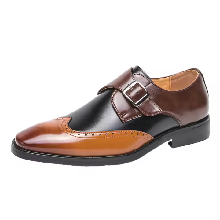 Nuevos Zapatos De Cuero Para Hombre Loafers Formales Casuales Con Hebilla Talla Extra Grande 46 47 48 Estilo Británico - 1