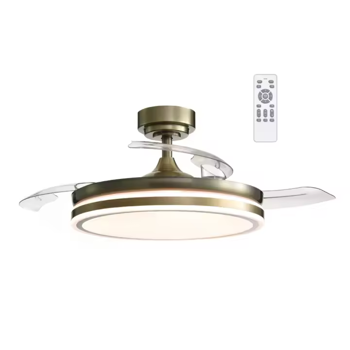 Wonderlamp Ventilador LED con aspas plegables Perla CCT (45W) - 1