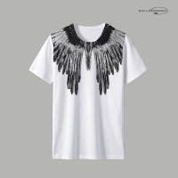 Camiseta De Hombros Con Gradiente Para Parejas Estilo Americano Para Hombres Y Mujeres Con Impresión 3D En Mangas Cortas. Adecuada Para Todas Las Estaciones. Material De Poliéster. Talla Verdadera. - details 6