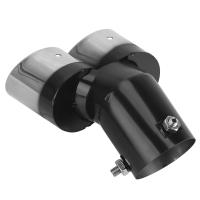 Decoración De Coche Tubo De Escape Cromado Universal Estilo De Automóvil Con Doble Salida Curva Acero Inoxidable Para Toyota Honda Nissan Y Más - details 3