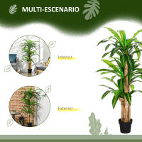 Outsunny Planta Artificial Decorativa Dracaena con Maceta Árbol Sintético de 66 Hojas para Jardín Balcón Oficina Salón Ø20x160 cm Verde - details 3