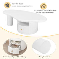 Mesa de Centro irregular en forma de NubeL 110 cm, A 60 cm, A 37,5 cm, tablero de MDF con 1 caja que incluye el cojeo de campo, Mesa de Centro Creative - details 4