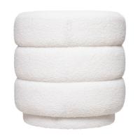 XOCOTŌ® PUFF "Polar"  Puff Rizo Blanco  Taburetes nórdicos para cambiar zapatos, taburete redondo de lujo de Terciopelo de diseñor, Otomano, muebles de sala de estar, Pie de Cama - XOCOTO · Tu Hogar, Cleverly Simple - details 3