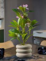 Plantas Artificiales De Azalea 21-40cm Falsas Hojas De Palma Tropicales Ficus Faux Con Flores Para Decoración De Hogar - details 11