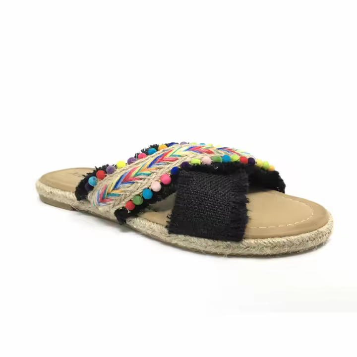 Gobbs VR-VRA-796 Sandalias planas para mujer negras en sintético 000024 - 1