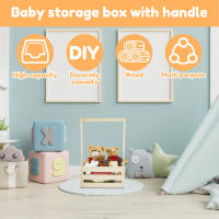 Cesta De Baño Para Bebé Con Manija Portátil Y Gran Capacidad Caja De Madera Para Almacenamiento De Juguetes Decoración De Closets Para Fiesta De Baño - details 5