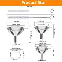 Juego De 3/5 Funnel De Acero Inoxidable Para Cocina Funnel De Metal Grado Alimenticio Para Rellenar Botellas Pequeño Para Aceites Esenciales Especias - details 6