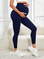 Leggings De Maternidad Para Mujer Con Apoyo En La Barriga Para Ejercicio Y Yoga Talla Grande Terciopelo Suave Y Elástico - details 8