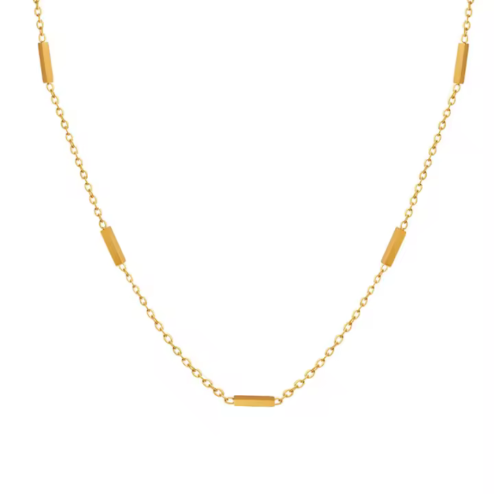 Simple Empalme de Titanium de Maple Chapado en oro collar impermeable de Maple inoxidable de joyería de moda collar de accesorios de Panel de collar de Las Señoras - 1