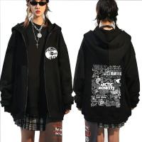 Sudadera De Capucha Con Estampado Arctic Monkeys Vintage Abrigada Para Otoño E Invierno Cierre De Cremallera Estilo Oversized Sudadera De Algodón Para Hombre - details 0