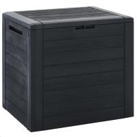 vidaXL Caja de almacenaje de jardín polipropileno 58,5x46x55 cm en color Antracita/Marrón - details 0