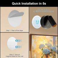 Focos interiores LED inalámbricos, suministro de energía de batería, con control remoto, faros recargables interiores, con cronómetro y luz ajustable, lámparas de pared 3ct, focos de plantas y obras de arte, iluminación clave - details 2