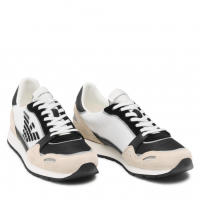 Emporio Armani Zapatillas Zapatos Hombre Beige Negro X4X537 XM678 Q826 - details 4