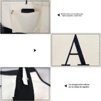 Bolso de mano de moda de Lona totes Letrados Flor portátil Playa hombre - details 1