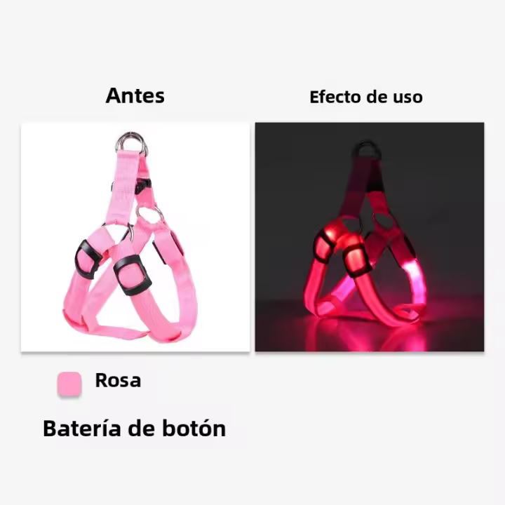 Arnes Ajustable Para Perro Con LED No Pull Nylon Brillante Para Pequeños Y Medianos Seguridad Nocturna Accesorios Para Mascotas - 1
