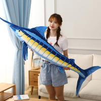 Muñeco De Peluche De Tuna Azul De 140 Cm Simulación Realista Almohada Larga De Pescado Marítimo Juguete Suave Para Decoración Creativa - details 1