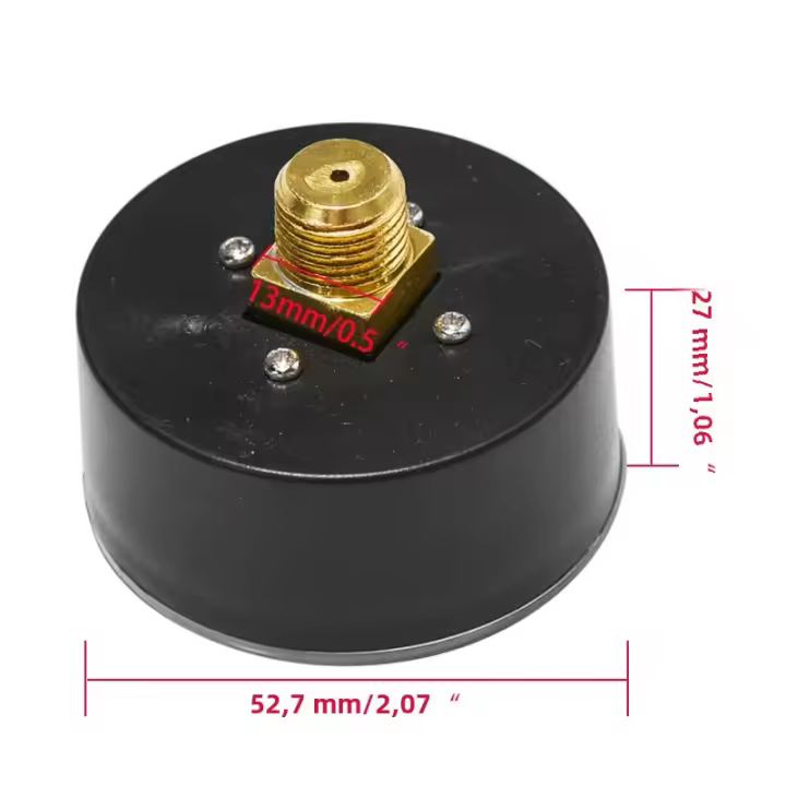Gauge De Presión De Aire Barra Con Tapa De Hilo 1/4 BSP Escala Doble 0-180 PSI 0-12 Manómetro Para Compresor Aéreo Pneumático Hidráulico Y Flujo De Fluidos - 1