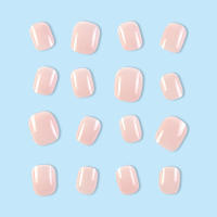 Uñas Postizas Presión En Rojo Tinto 24 Pcs Cortas Squoval Brillantes Reutilizables Para Mujer Manicura Artificial - details 2