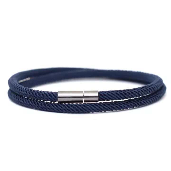 Nuevo Pulsera De Hombre Con Cordón De Nylon 4mm Doble Capa Hilo Sortuador Desmontable Hebilla Negra Regalo Para Él - 1