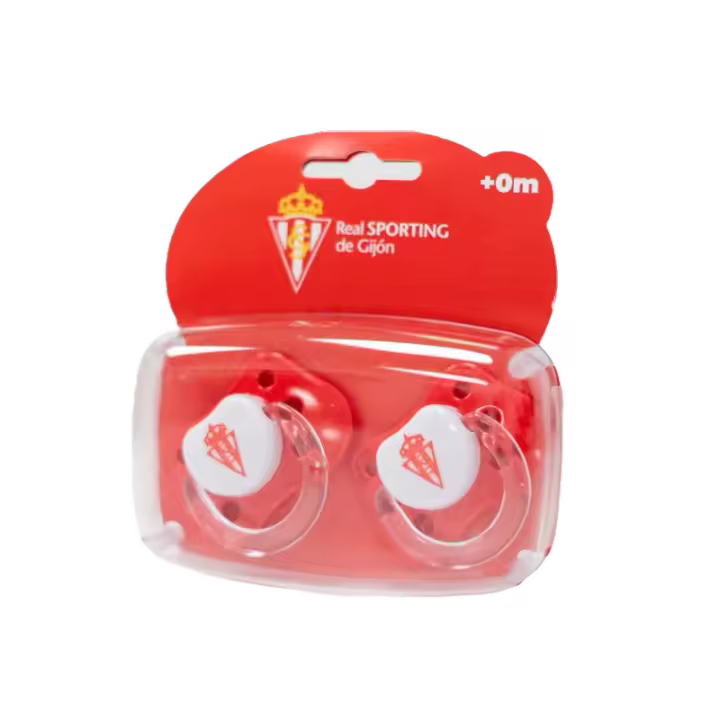 Pack 2 chupes bebé Real Sporting de Gijón producto oficial 486CHUSP - 1